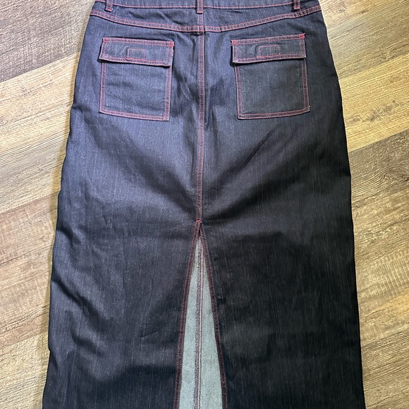 Y2k 2000s Crest Jeans Denim Maxi Skirt Size 13/14 - Picture 3 of 4